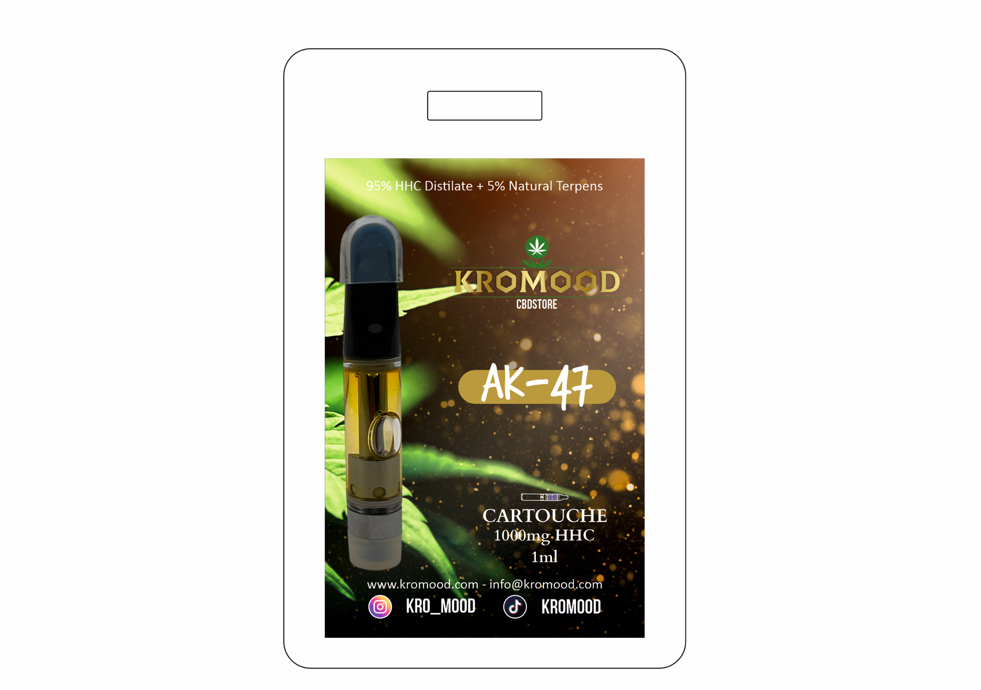 KroMood Cartouche (Dab Pen) de HHC – Ak47 – 95% HHC/1000MG – 600 bouffées